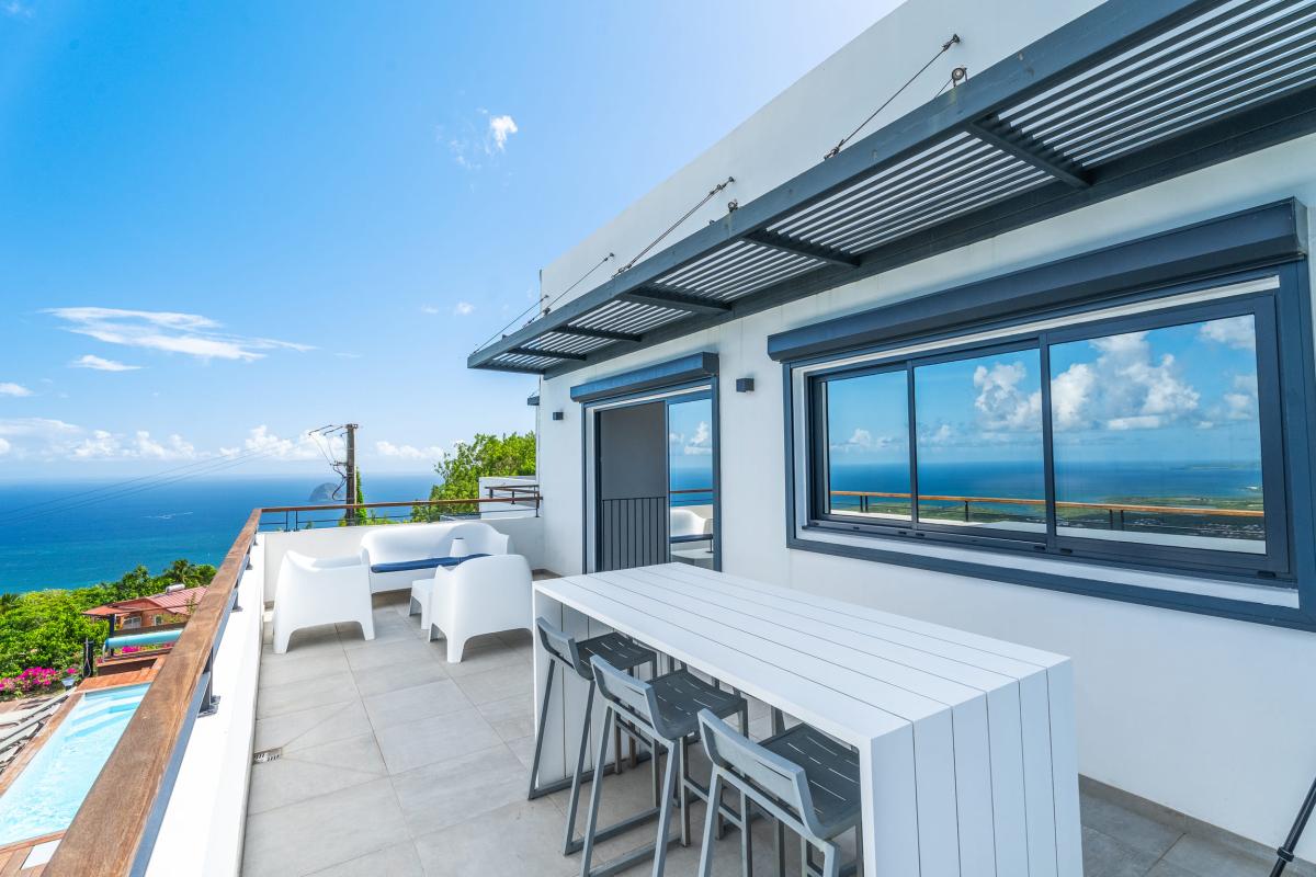 Villa 4 chambres Diamant martinique vue mer - terrasse du haut
